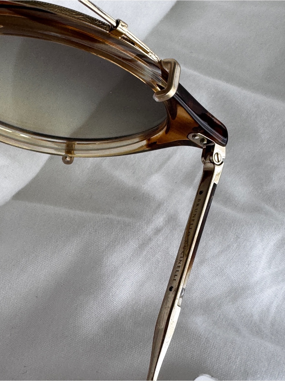 Oliver Peoples // Brunello Cucinelli Round Tortoiseshell Sunglasses - Picture 10 of 12